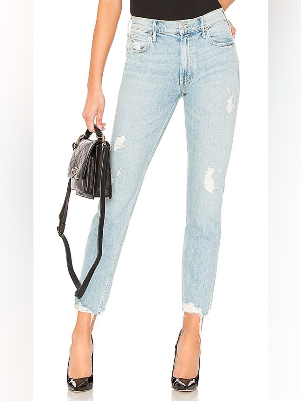 MOTHER Denim The Flirt Ankle Fray Jeans Size 29 - Picture 2 of 12